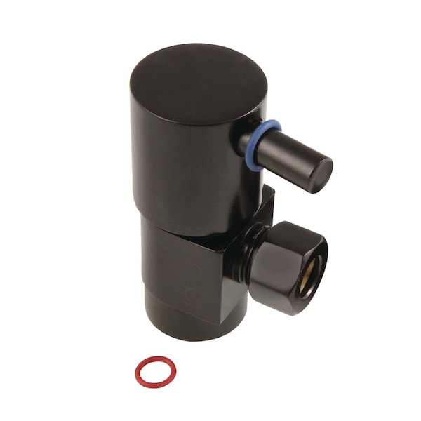 Kingston Brass 1/2"IPS x 3/8"O.D. Anti-Seize Deluxe Quarter Turn Ceramic Hardisc Cartridge Angle Stop, Oil Rbd Brnz CD43305DL - main